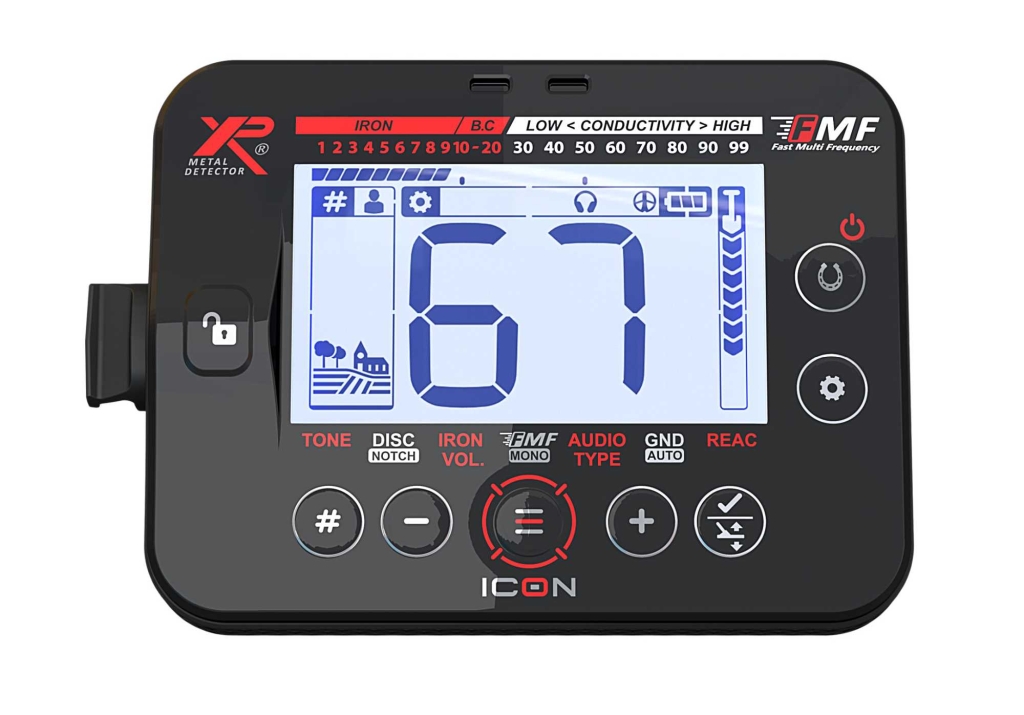 Preview: XP ICON Metalldetektor Bedienteil RC Frontansicht
