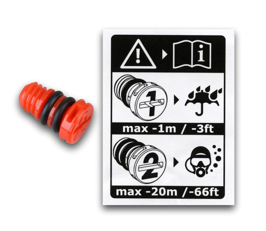 DEUS II RC Verschlussstopfen "2" rot 20m wasserdicht